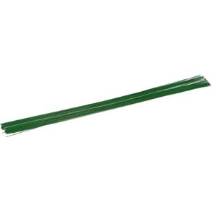 Steekdraad/binddraad - 60x st - groen - 1,2 x 400 mm - ijzerdraad/hobby draad - Binddraad