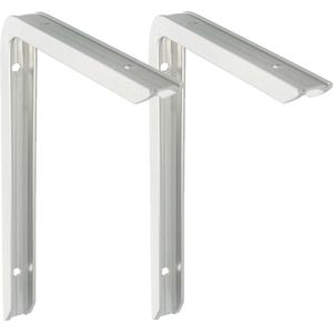 AMIG Plankdrager/Planksteun - 2x - Aluminium - Gelakt Zilver - H150 X B100 Mm - Max Gewicht 90 Kg