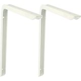 AMIG Plankdrager/planksteun - 2x - aluminium - gelakt wit - H300 x B200 mm - max gewicht 30 kg - Plankdragers