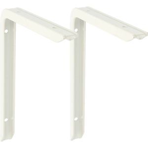 AMIG Plankdrager/planksteun - 2x - aluminium - gelakt wit - H150 x B100 mm - max gewicht 90 kg