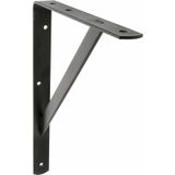 AMIG Plankdrager/planksteun van metaal - 4x - gelakt zwart - H600 x B375 mm - boekenplank steunen - tot 150 kg