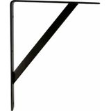AMIG Plankdrager/planksteun van metaal - 4x - gelakt zwart - H600 x B375 mm - boekenplank steunen - tot 150 kg