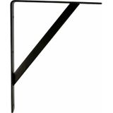 AMIG Plankdrager/planksteun van metaal - 2x - gelakt zwart - H400 x B275 mm - boekenplank steunen - tot 225 kg