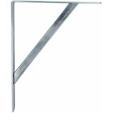 AMIG Plankdrager/planksteun van metaal - 4x - gelakt zilver - H500 x B325 mm - boekenplank steunen - tot 185 kg