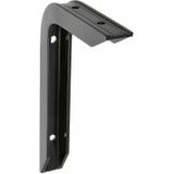 AMIG Plankdrager/planksteun van aluminium - 2x - gelakt zwart - H200 x B150 mm - heavy support - boekenplank steunen