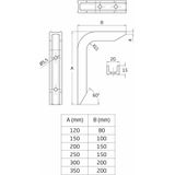 AMIG Plankdrager/planksteun van aluminium - 4x - gelakt wit - H200 x B150 mm - heavy support - boekenplank steunen