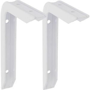 AMIG Plankdrager/planksteun van aluminium - 2x - gelakt wit - H150 x B100 mm - heavy support - Plankdragers