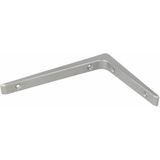 AMIG Plankdrager/planksteun - 2x - aluminium - gelakt zilvergrijs - H200 x B150 mm - boekenplank steunen