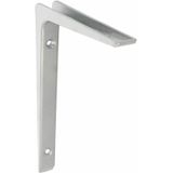 AMIG Plankdrager/planksteun - 4x - aluminium - gelakt zilvergrijs - H200 x B150 mm - boekenplank steunen