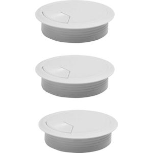 AMIG Kabeldoorvoer - 3x - Kunststof Dop met Opening - Dia 60 Mm X H20 Mm - Wit