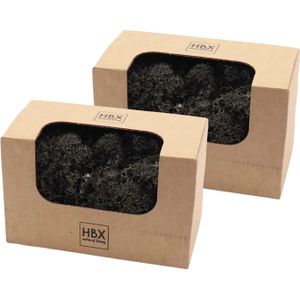HBX Natural Living Decoratie mos - zwart - 100 gram - rendiermos - hobby - Decoratief object
