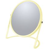 5Five Make-up organizer en spiegel set - 10x vakjes - bamboe/metaal - 5x zoom spiegel - geel/zilver
