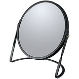 5Five Make-up organizer en spiegel set - 10x vakjes - bamboe/metaal - 5x zoom spiegel - zwart/bruin