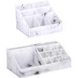 Edco - Make-up Organizer - Wit - Kunststof - Set van 2