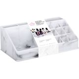 Make-up organizer set - 9 vaks en 16 vaks - marble look - kunststof