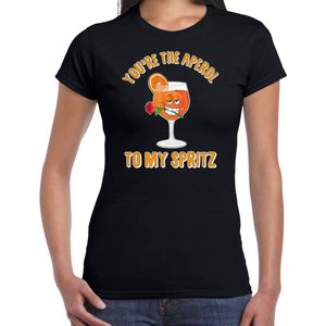 Bellatio Decorations Apres ski t-shirt dames - aperol to my spritz - zwart - apres ski wintersport
