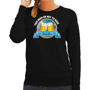Bellatio Decorations Apres ski sweater dames - two beer or not to beer - zwart - wintersport - bier