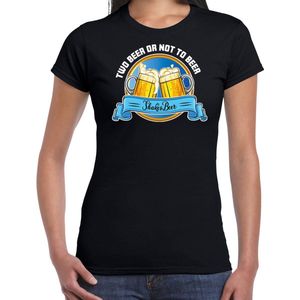 Bellatio Decorations Apres ski t-shirt dames - two beer or not to beer - zwart - wintersport - bier