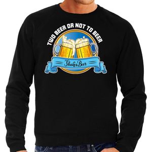 Bellatio Decorations - Apres Ski Sweater - Zwart - Heren - Two Beer or Not to Beer