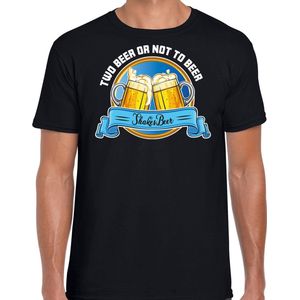 Bellatio Decorations Apres ski t-shirt heren - two beer or not to beer - zwart - wintersport - bier