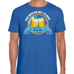 Bellatio Decorations Apres ski t-shirt heren - two beer or not to beer - blauw - wintersport - bier