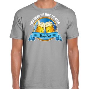 Bellatio Decorations Apres ski t-shirt heren - two beer or not to beer - grijs - wintersport - bier