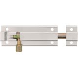 AMIG schuifslot/plaatgrendel- 4x - aluminium - 6 cm - zilver - deur - schutting - raam