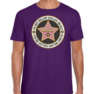 Bellatio Decorations Cadeau t-shirt voor heren - brother broer - paars - bedankje - verjaardag