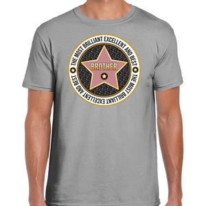 Bellatio Decorations Cadeau t-shirt voor heren - brother broer - grijs - bedankje - verjaardag