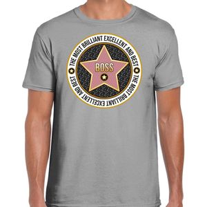 Bellatio Decorations Cadeau t-shirt voor heren - boss baas - grijs - bedankje - verjaardag