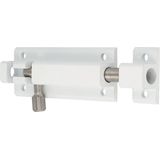 AMIG schuifslot/plaatgrendel - 4x - aluminium - 10 cm - wit - deur - schutting - raam