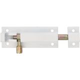 AMIG schuifslot/plaatgrendel - 2x - aluminium - 5 cm - wit - deur - schutting - raam
