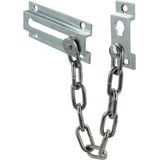 AMIG deurketting - 2x - messing - zilver - 18 cm - incl schroeven - inbraakbeveiliging
