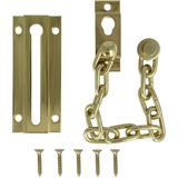 AMIG deurketting - 2x - messing - goud - 18 cm - incl schroeven - inbraakbeveiliging
