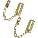 AMIG deurketting - 2x - messing - goud - 18 cm - incl schroeven - inbraakbeveiliging