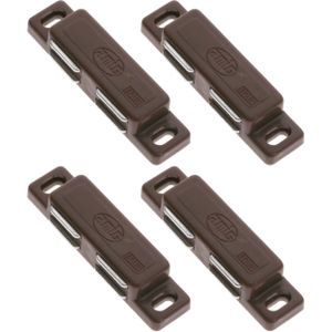 AMIG magneetsnapper/deurmagneet - 4 stuks - bruin - 7.6 x 1.8 x 1.4 cm - 6 kg - Magneet snappers