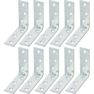 AMIG hoekankers/stoelhoeken - 10x - verzinkt staal - breedte 1.9cm - lengte 2 x 6cm