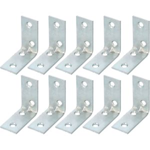 AMIG hoekankers/stoelhoeken - 10x - verzinkt staal - breedte 1.9cm - lengte 2 x 4cm