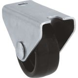 AMIG bokwiel/transportwiel - 10x - D30mm - nylon - 45kg draagvermogen - zwart