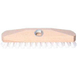 Buemag - Schrobborstel - Wit - Hout - Slijtvaste Kunstvezel Haren
