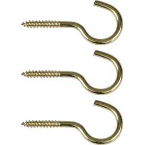 AMIG Schroefhaken - 63x - staal - 23 mm - goud - DHZ ijzerwaren - bevestigingsmaterialen - A merk