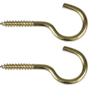 AMIG Schroefhaken - 42x - staal - 29 mm - goud - DHZ ijzerwaren - bevestigingsmaterialen - A merk