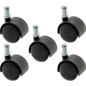 AMIG bureaustoel wieltjes - 5x - wiel D40mm - pin D11mm - zwenkwielen - standaard formaat - A merk