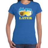 Bellatio Decorations Apres ski t-shirt voor dames - ski you later - blauw - bier beer - wintersport