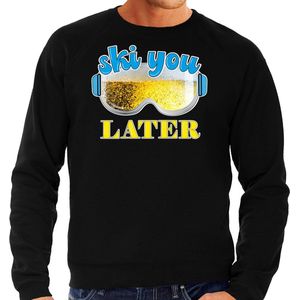 Bellatio Decorations Apres ski sweater voor heren - ski you later - zwart - bier/beer - wintersport