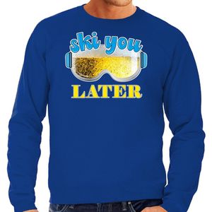 Bellatio Decorations Apres ski sweater voor heren - ski you later - blauw - bier/beer - wintersport