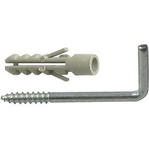 AMIG Schroefhaken met muurplug - 18x - verzinkt staal - 30 mm - zilver - DHZ ijzerwaren - bevestigingsmaterialen - A merk kwaliteit