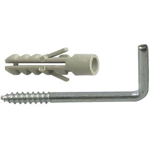 AMIG Schroefhaken met muurplug - 8x - verzinkt staal - 60 mm - zilver - DHZ ijzerwaren - bevestigingsmaterialen - A merk kwaliteit