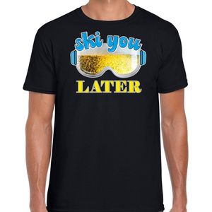 Bellatio Decorations Apres ski t-shirt voor heren - ski you later - zwart - bier beer - wintersport