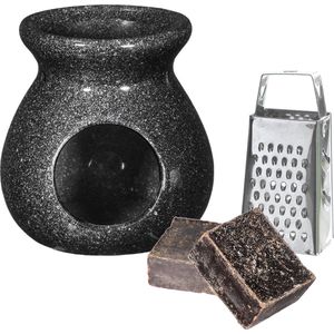 Ideas4seasons Amberblokjes/geurblokjes cadeauset - ylang ylang - inclusief geurbrander en mini rasp